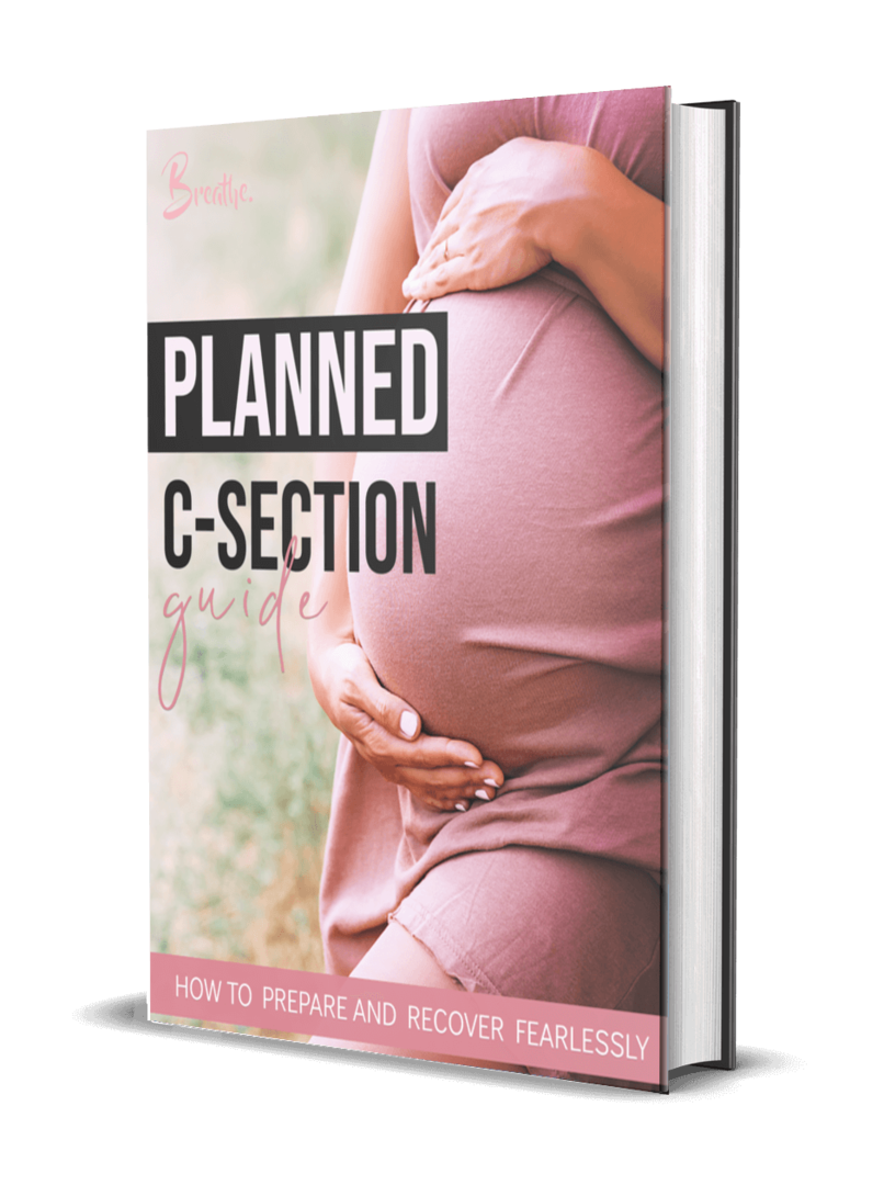 Planned caesarean section guide book cover.<br />

